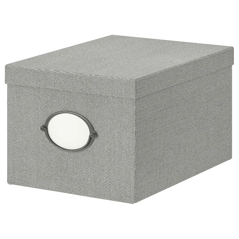 KVARNVIK Boîte de rangement avec couvercle, gris, 25x35x20 cm - IKEA