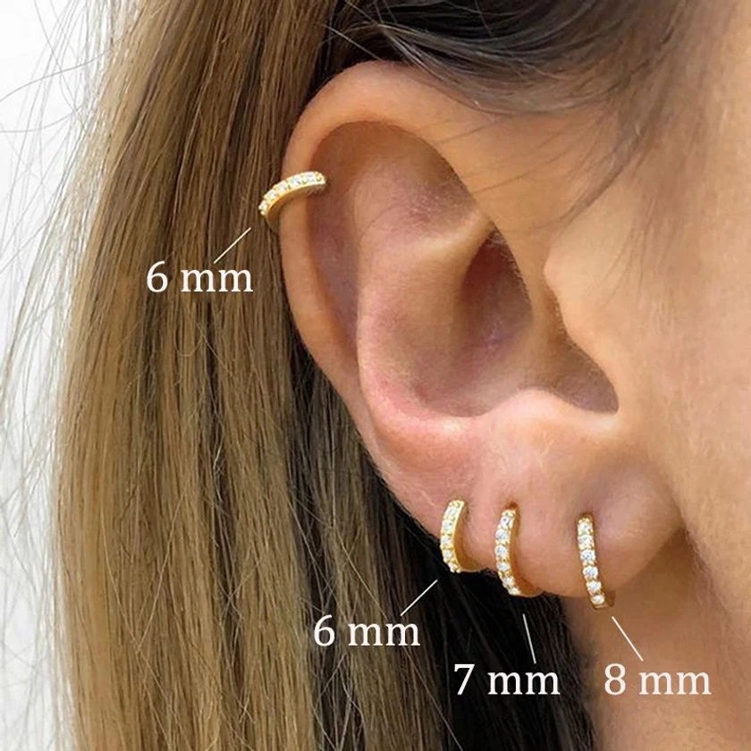 Boucles d'Oreilles Minimales en Acier Inoxydable, Clip, Petit Huggie, Cartilage Fin, Helix, Tragus, Piercing, Bijoux, 2 Pièces - AliExpress