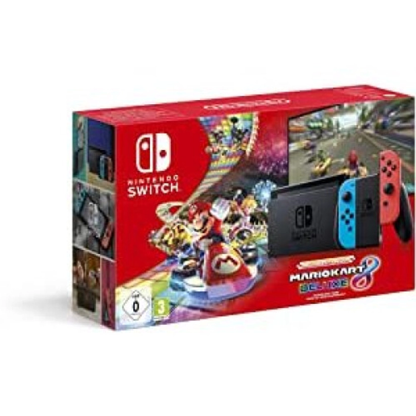 Refurbished Nintendo Switch Neon Red/Neon Blue Mario Kart 8 Deluxe Edition Bundle on OnBuy