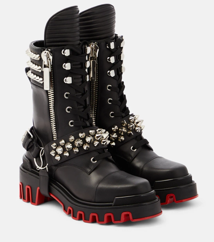 Janetta embellished biker boots in black - Christian Louboutin | Mytheresa