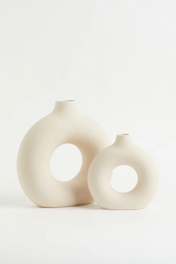 Vase en céramique - Beige clair - Home All | H&M FR