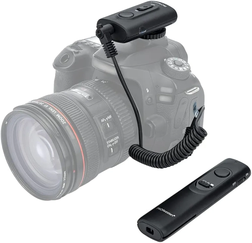 PROfezzion 165ft Déclencheur à Distance sans Fil pour Canon EOS R8 R7 R10 R RP R6 R6 Mark II 90D 80D 70D 60D 77D 2000D 1300D 850D 800D 760D 750D 700D 650D 600D 550D 250D 200D 100D M6 Mark II M5 etc.