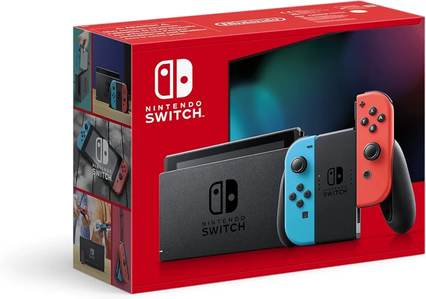 Nintendo Console Switch avec Joy-Con bleu néon et rouge néon