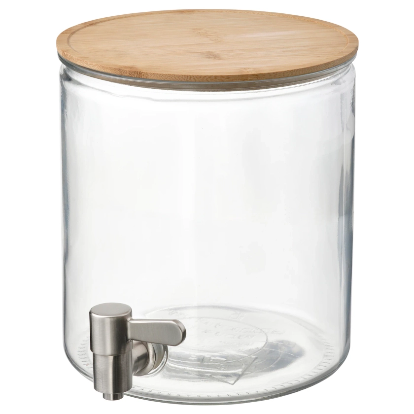 IKEA 365+ jar with tap, bamboo/clear glass, 4 l - IKEA