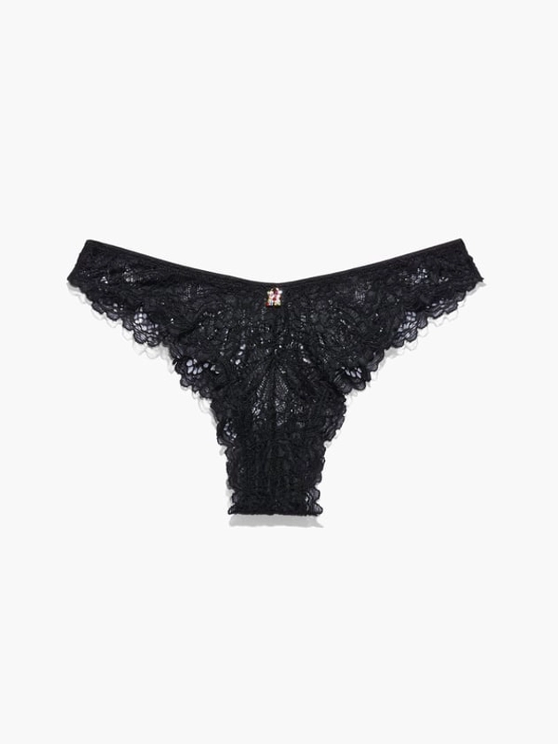 Romantic Corded Lace Brazilian in Black | SAVAGE X FENTY France