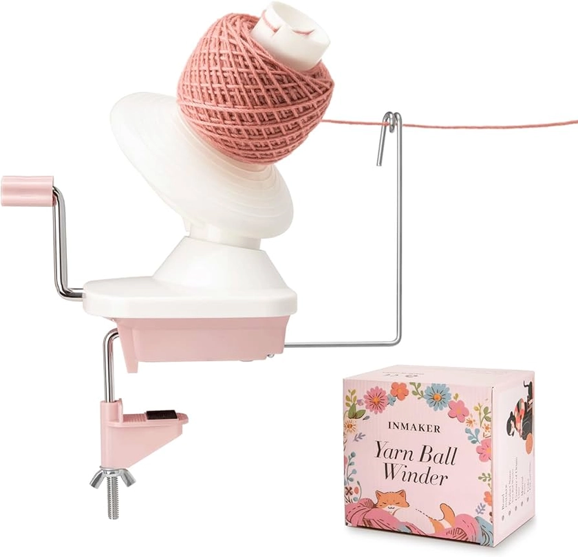 Amazon.com: INMAKER Yarn Winder, Pink Yarn Ball Winder for Crocheting Hand Operated, The Helper for Knitting Enthusiast : Arts, Crafts & Sewing