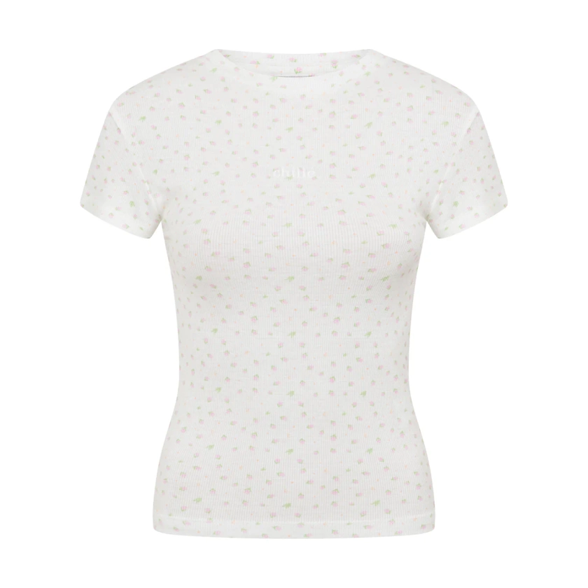 Floral Ribbed Baby Tee