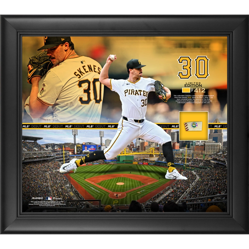 Paul Skenes Pittsburgh Pirates Fanatics Authentic Framed 15" x 17" Debut Collage with a Piece of Game-Used Baseball - Limited Edition of 412
