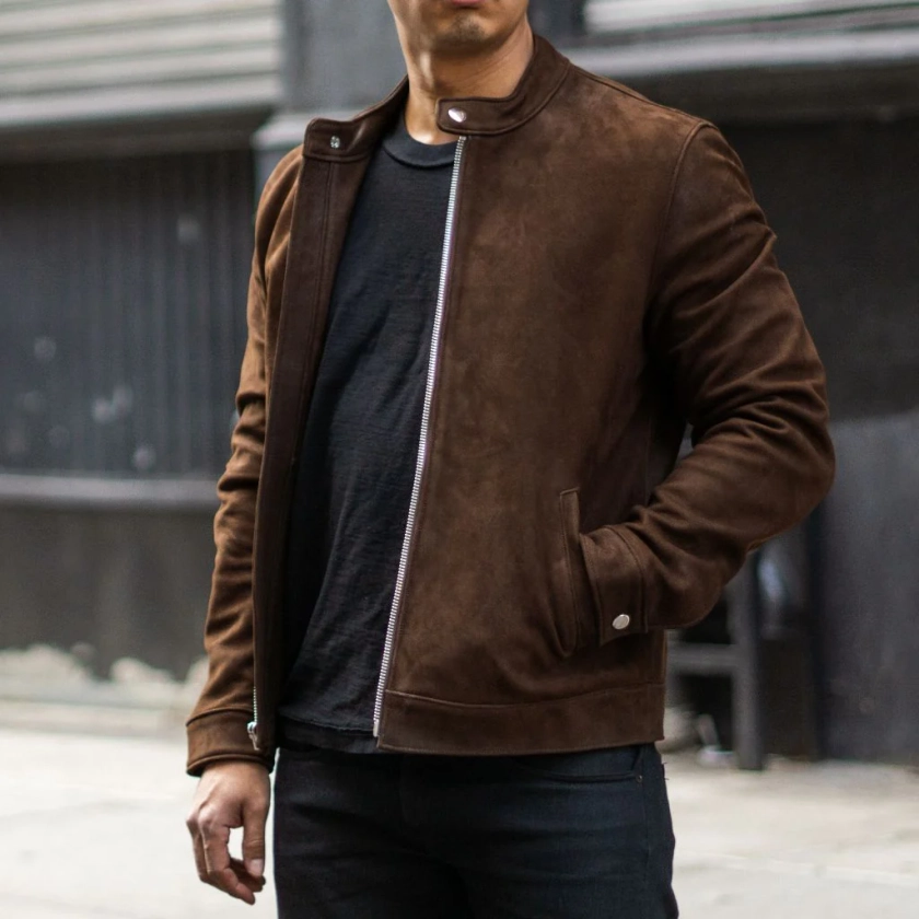 Men's Racer Jacket In Tobacco Brown Leather - Thursday Boot Company