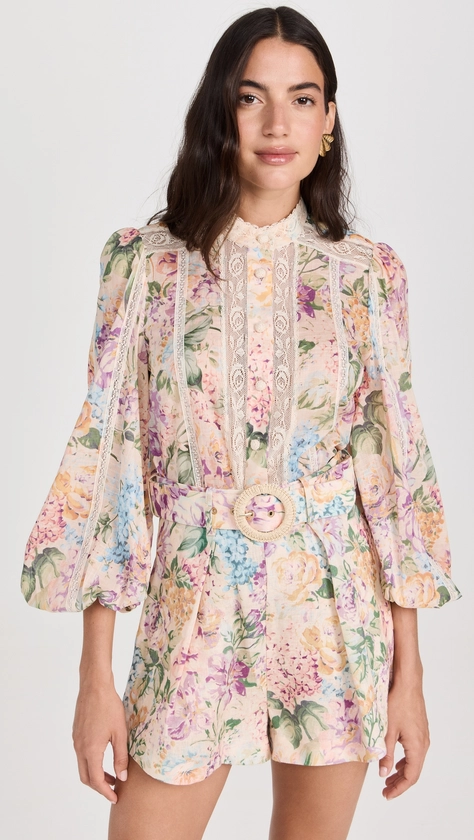 Zimmermann Halliday Lace Trim Shirt | Shopbop