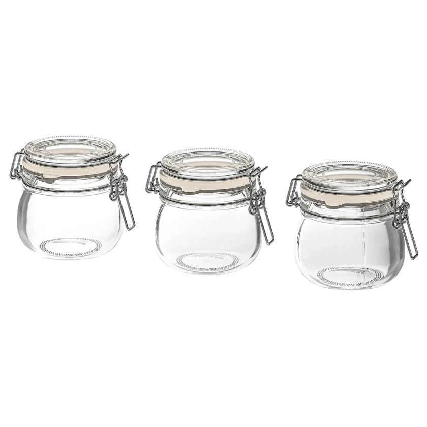 KORKEN clear glass, Jar with lid, Height: 7 cm - IKEA