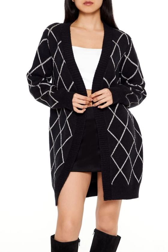 Lattice Longline Cardigan Sweater | Forever 21