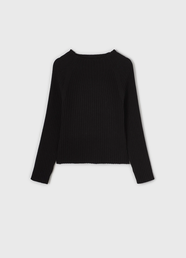 [Exclusive] Mock Neck Rib Knit / Black - 엘에프엠