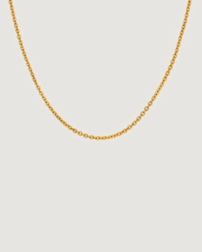 Cadena sencilla ajustable de plata 925 bañada en oro amarillo de 18 K | Aristocrazy