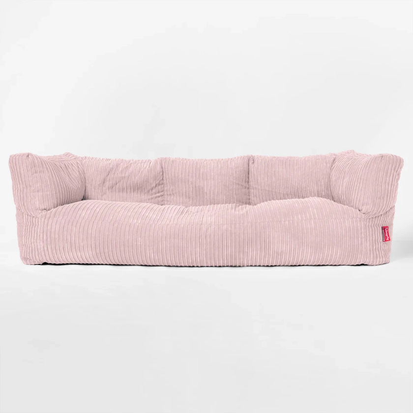 The 3 Seater Albert Sofa Bean Bag - Cord Blush Pink