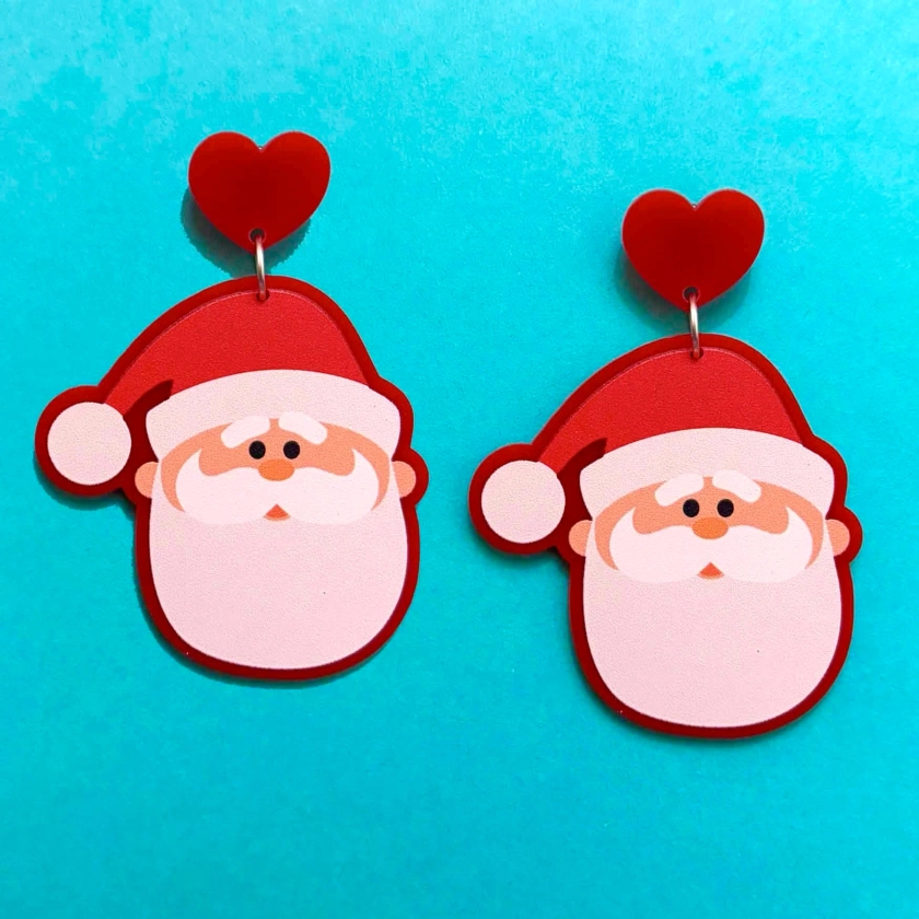 Claymation Santa Drop Earrings