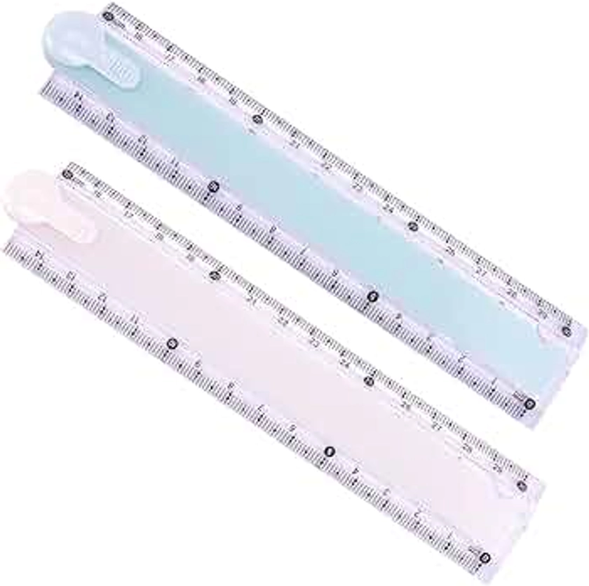 Karjiaja 2PCS Plastic Folding Ruler 30Cm Transparent Ruler Geometric Ruler Plastic Ruler School Stationary Ruler Straight Ruler For School Children Kids Office