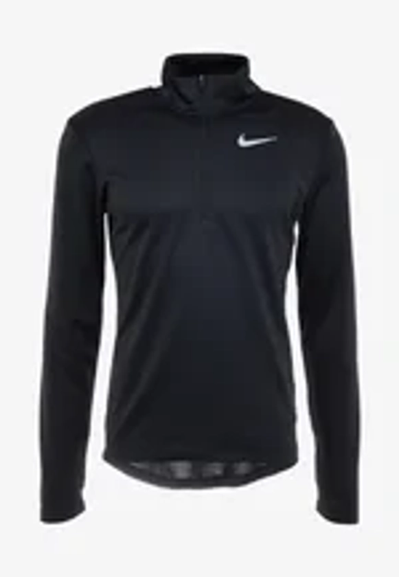 Nike Performance M NK PACER TOP HZ - T-shirt à manches longues - black/reflective silver/noir - ZALANDO.FR