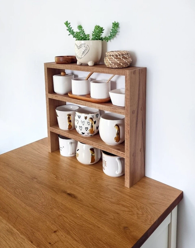 Étagère de comptoir de cuisine, étagère à épices pour plan de travail, étagère de plan de travail de cuisine, étagère de rangement pour plan de travail, décoration de cuisine de ferme moderne