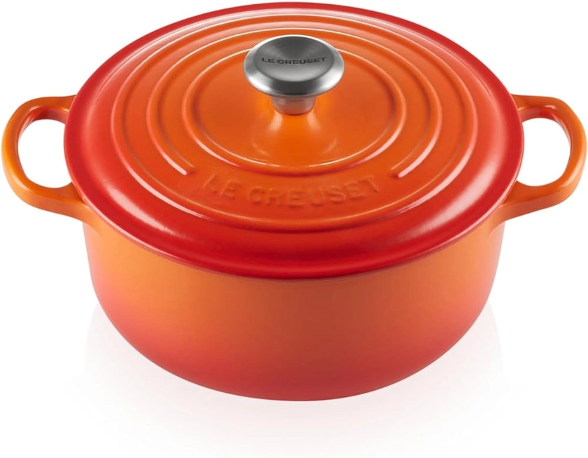 Le Creuset Signature Enamelled Cast Iron Round Casserole Dish With Lid, 20 cm, 2.4 Litre, Volcanic, 211772009: Buy Online at Best Price in UAE - Amazon.ae