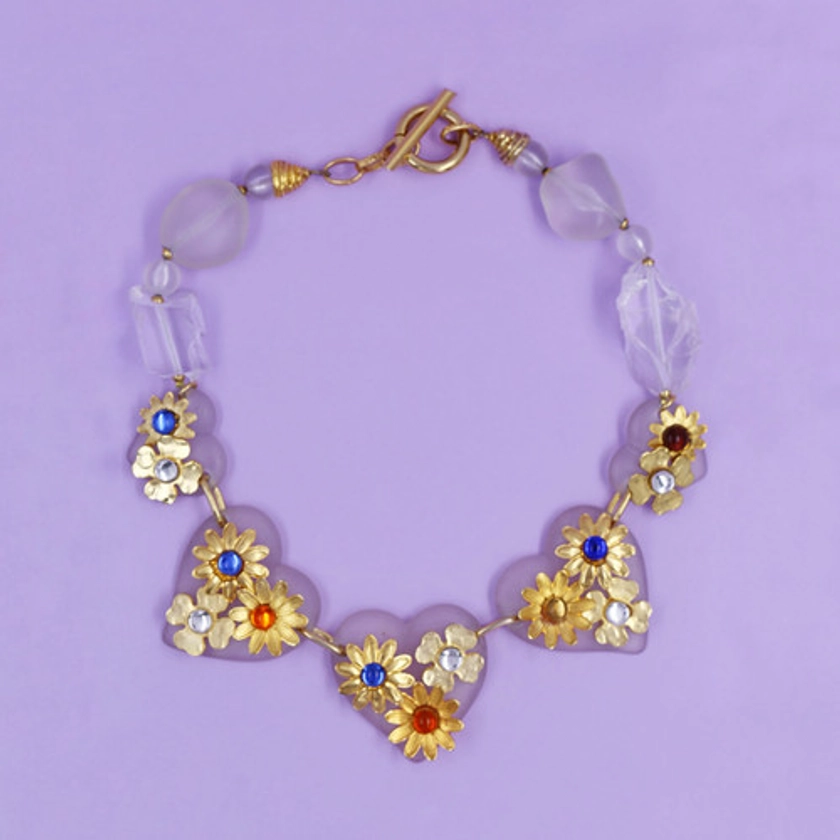Icy flowery heart necklace | Antic&Tonic