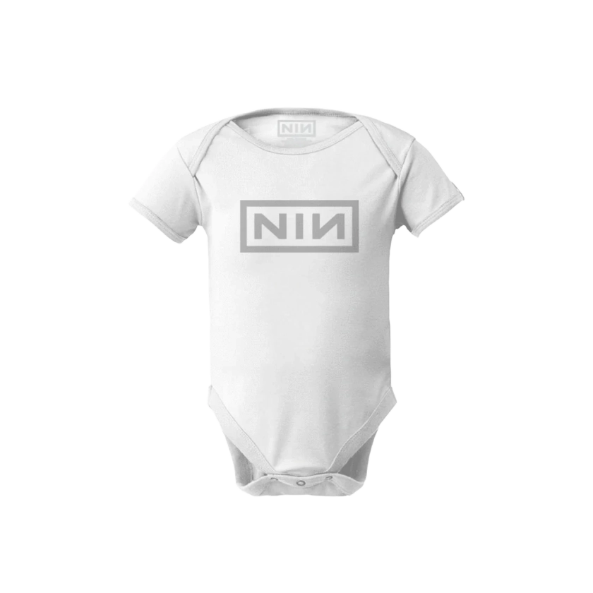 NIN LOGO WHITE ONESIE