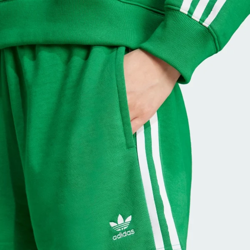 adidas Adicolor 3-Stripes French Terry Shorts - Green | Women's Lifestyle | adidas US