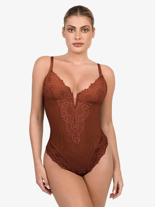 Built-In Shapewear Lace Bodysuit Or Jumpsuit Or Dress | Popilush