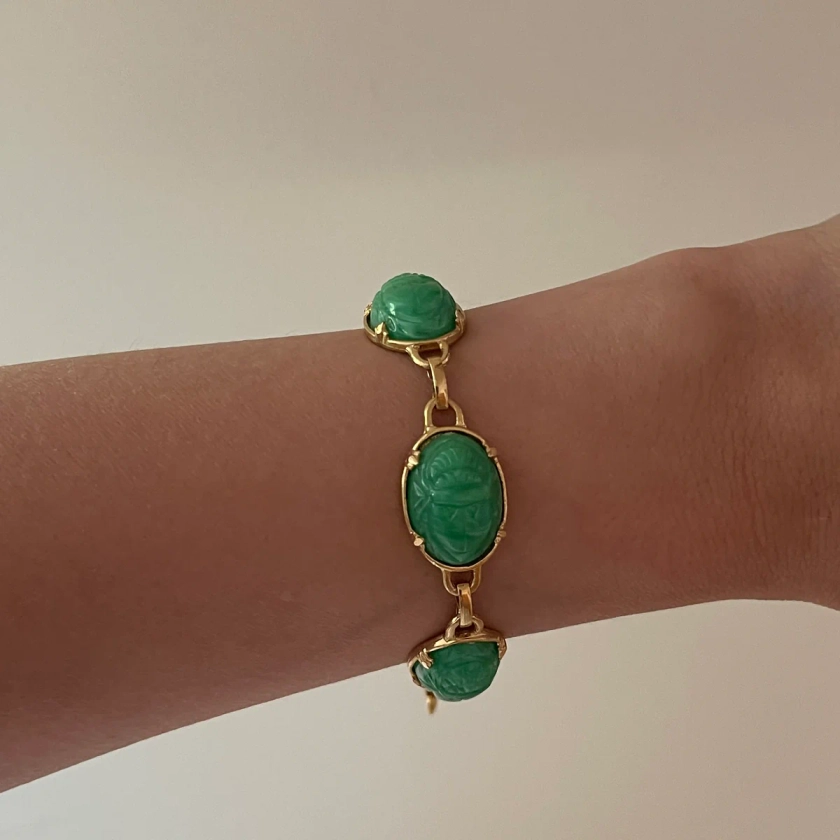 Deadstock Gold Plated Scarab Bracelet