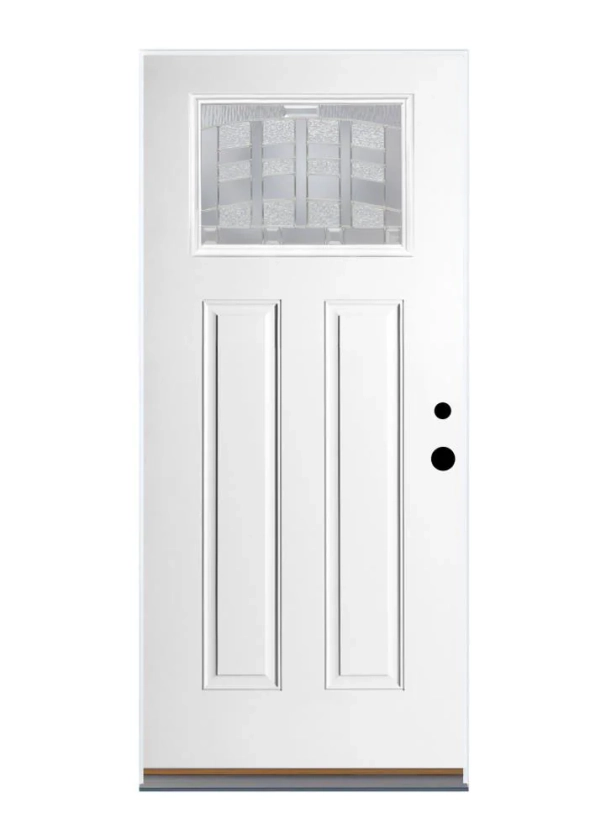 Therma-Tru Emerson 36-in x 80-in x 4-9/16-in Fiberglass Craftsman Left-Hand Inswing Ready To Paint Prehung Front Door Insulating Core