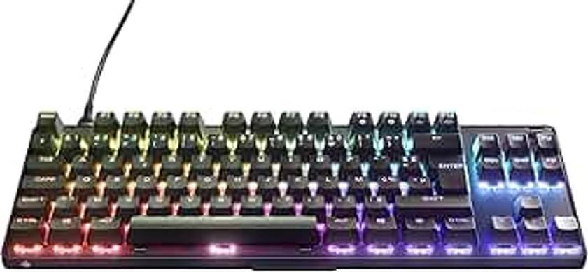 SteelSeries Apex 9 TKL - Clavier de jeu mécanique - Switchs optiques - Actionnement en 2 points - Format compact sans clé - Switchs amovibles - Disposition en français (AZERTY) Compact