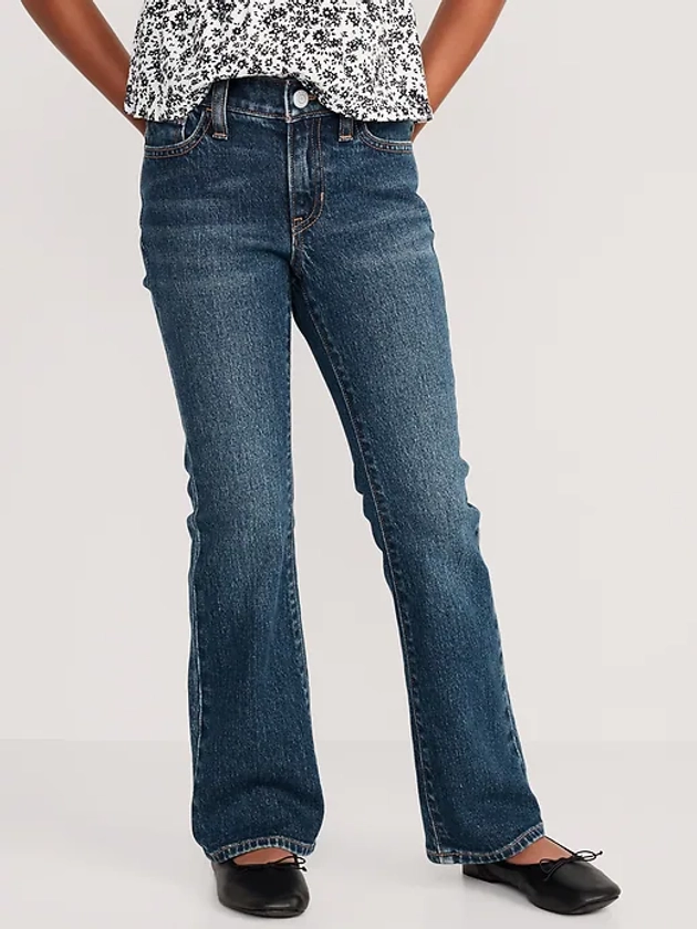 Mid-Rise Built-In Tough Boot-Cut Jeans for Girls