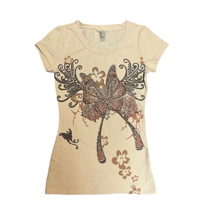 Butterfly Bliss T Shirt Light Yellow