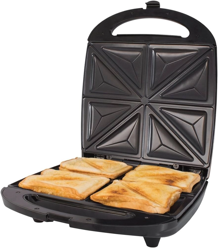 Quest 35990 4 Portion Non-Stick Toastie Maker/Easy to Clean/Student Essentials for University Kitchen