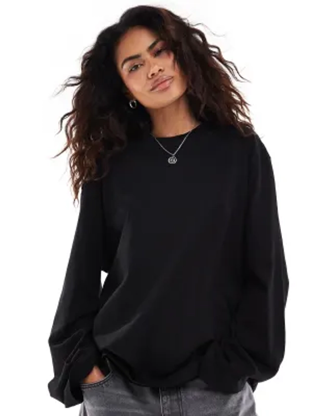 Weekday - Top oversize à manches longues - Noir | ASOS