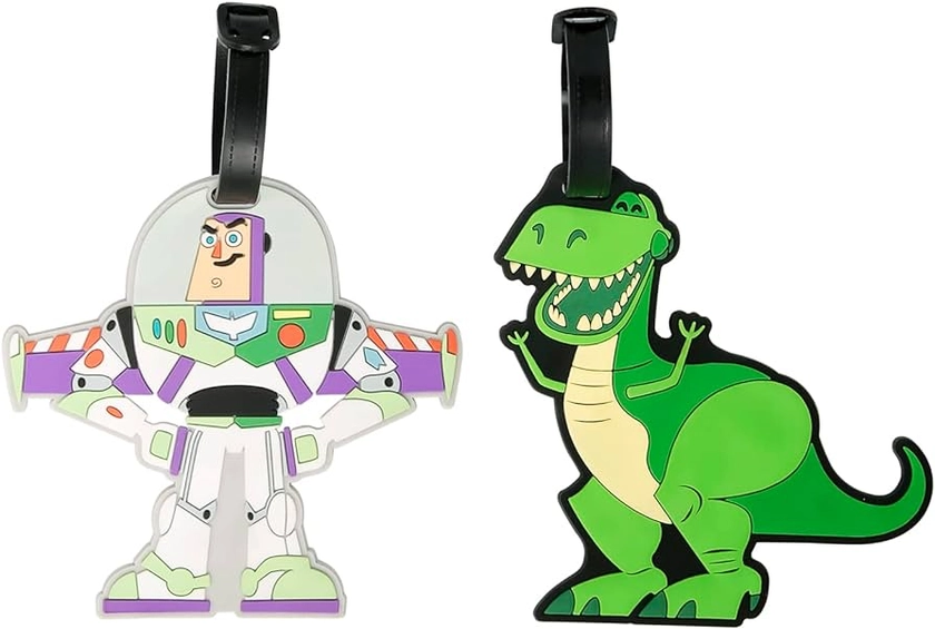 Disney Peers Hardy Toy Story Buzz & Rex Green, White & Purple 2 Piece Luggage Tags