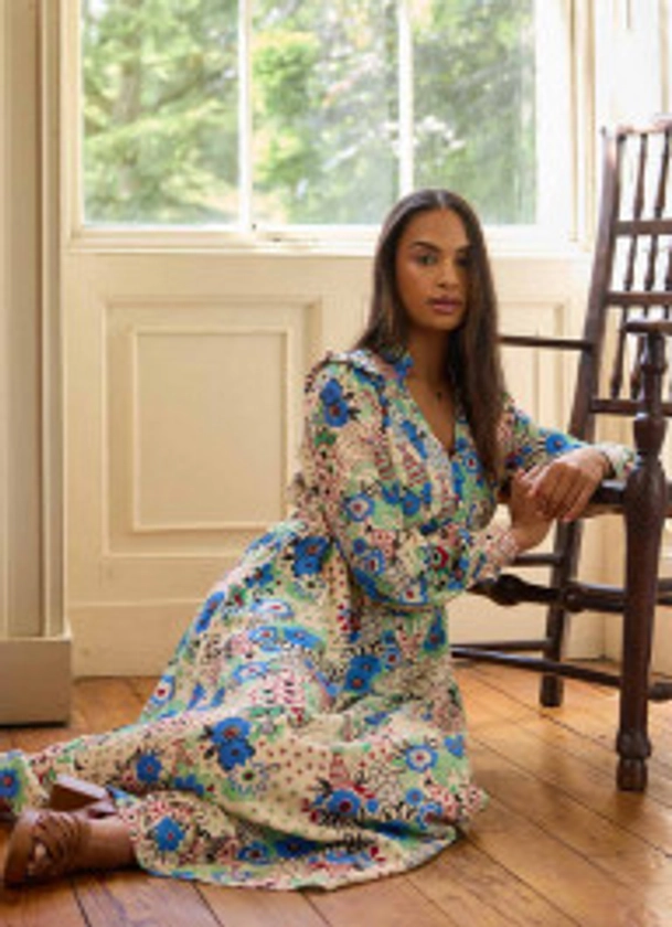 Celia Birtwell X Joanie - Pretty Woman Floral Print Bell Sleeve Maxi Dress