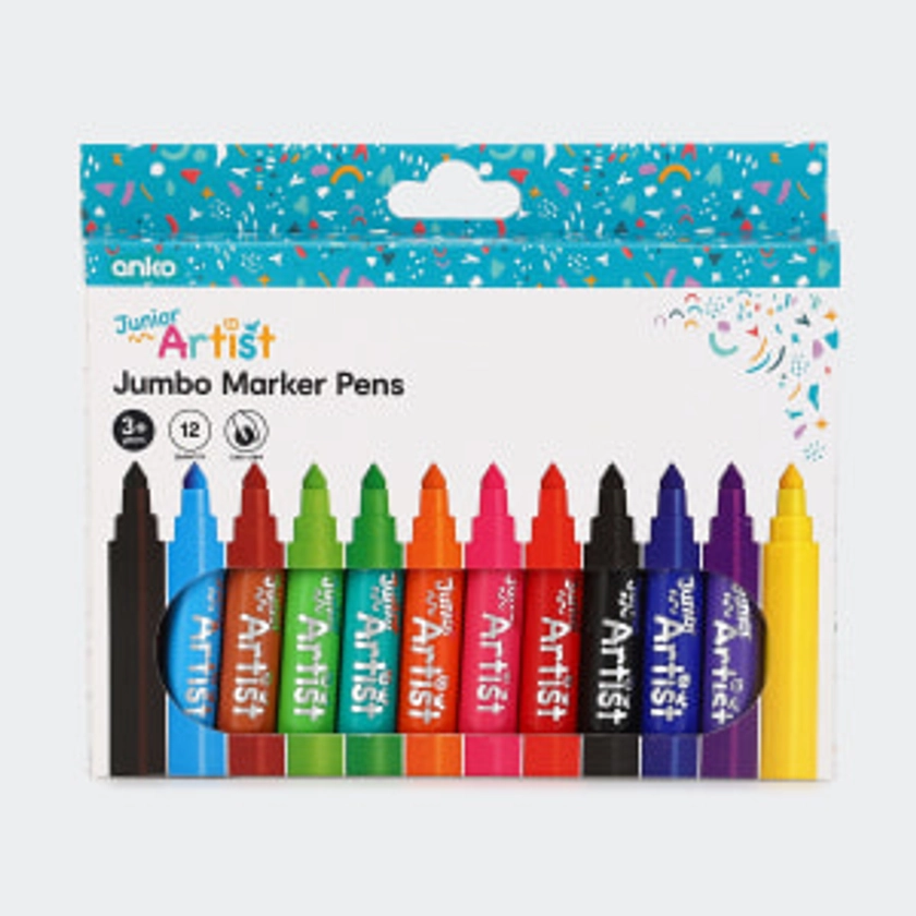 12 Pack Junior Artist Jumbo Marker Pens