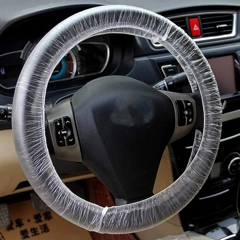 100pcs/Set Universal Disposable Car Steering Wheel Plastic Cover Steering Wheel Covers Steering Wheel Cover Set for Steering Wheels Accessories
