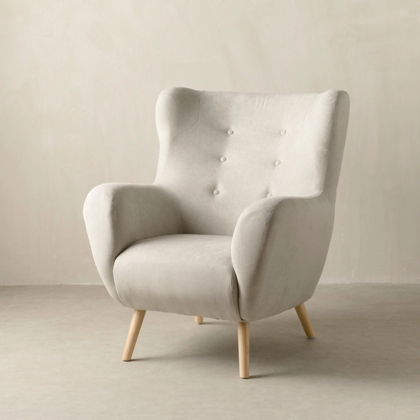 Fauteuil rembourrée perle Oma | Kenayhome