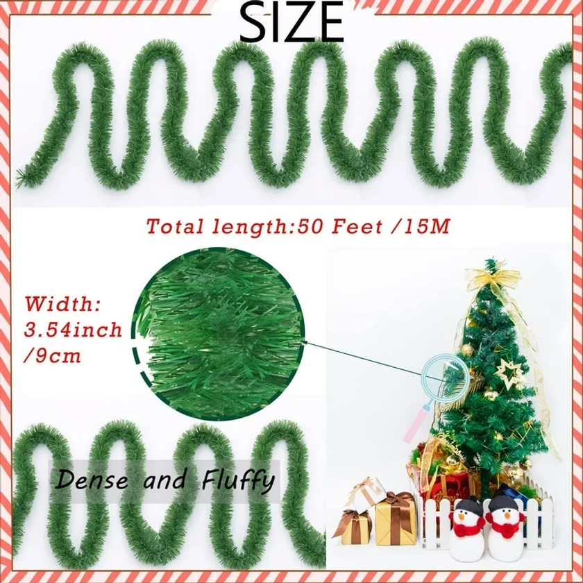 50FT Christmas Garland for Christmas Decoration, Non-Lit Soft Green Unlit Artificial Greenery Garland for Outdoor Or Indoor Decor, Artificial Christmas Twist Garland for Wedding Party Decoration - Walmart.com