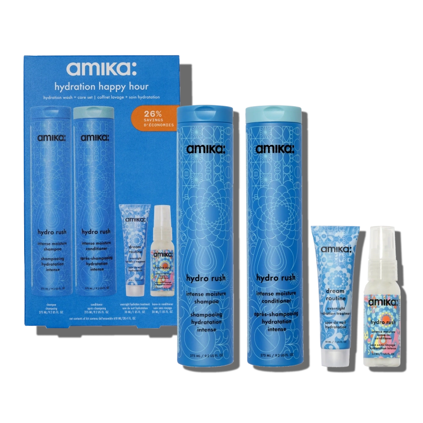 hydration happy hour wash + care set | amika | amika 