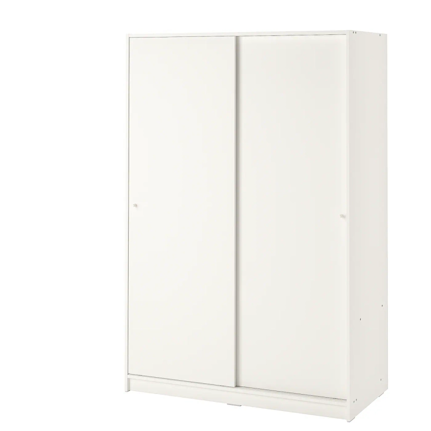 KLEPPSTAD wardrobe with sliding doors, white, 117x176 cm - IKEA