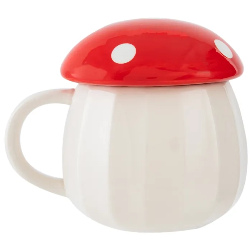 Autumn Ceramic Mushroom Mug, 600ml