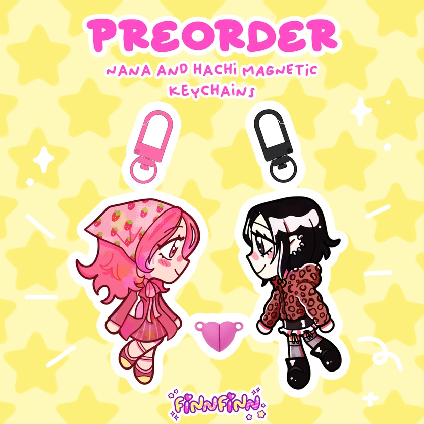 PREORDER - Nana and Hachi Magnetic Keychain⋆｡°✩