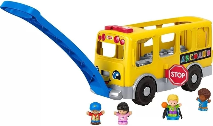 Fisher-Price Little People Toddler Learning Toy, Big Yellow Bus Musical Pull-Along Vehicle for Pretend Play Kids Ages 1+ Years