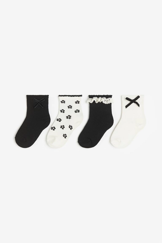 4-pack Socks - Black/White - Kids | H&M AU