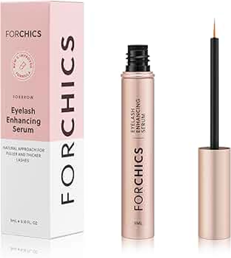 ForLash Hormone-Free Eyelash Growth Serum - Lash Enhancer for Longer, Thicker, and Fuller Lashes - Organic & Vegan - [0.10 fl. oz / 3ml]