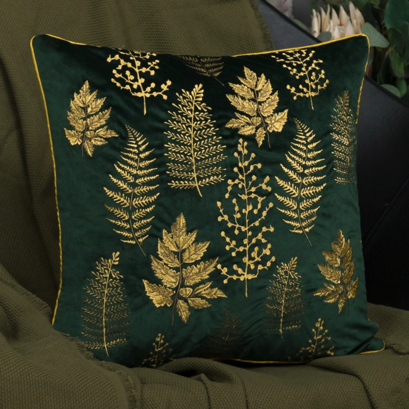 Hinderliter Embroidered Velvet Pillow Cover