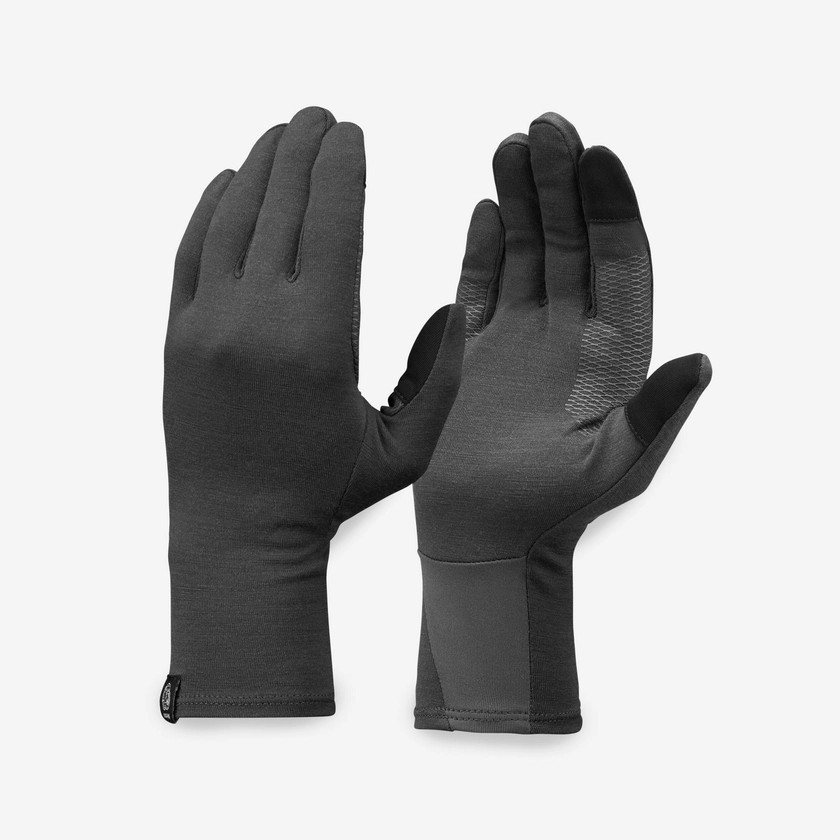 Sous-gants en laine mérinos de trekking montagne - MT500 bordeaux - adulte